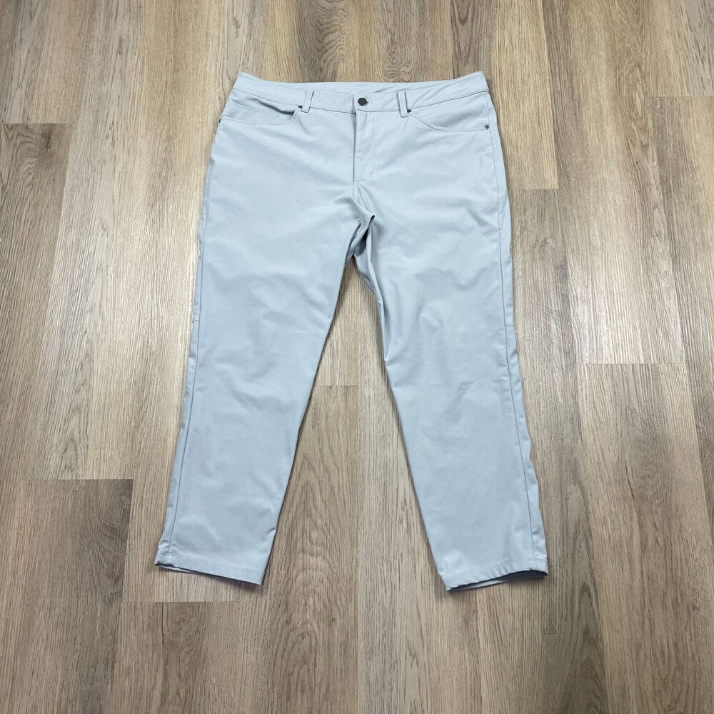 Lululemon ABC Pants Mens 36 Gray Stretch Chino Sim Fit 5 Pockets